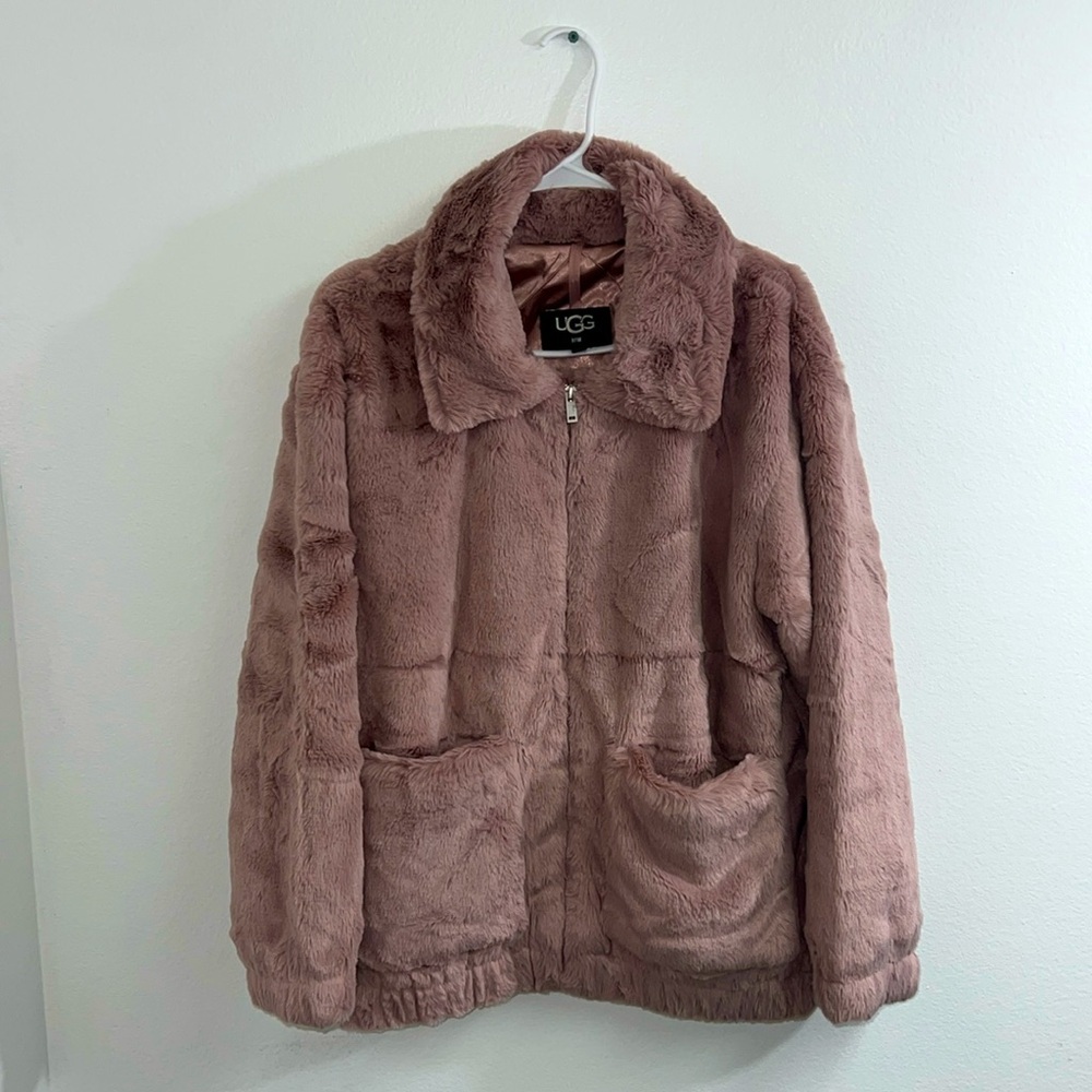 UGG Women's Faux Fur Jacket in Dusty Pink